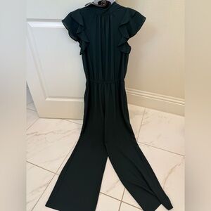 1st State Black Ruffle Sleeve Jumpsuit